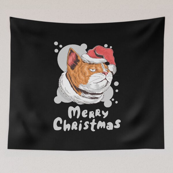Item preview, Christmas mood - Christmas atmosphere - sweet and relaxed cat in Santa's hat designed and sold by Erry-ewell.