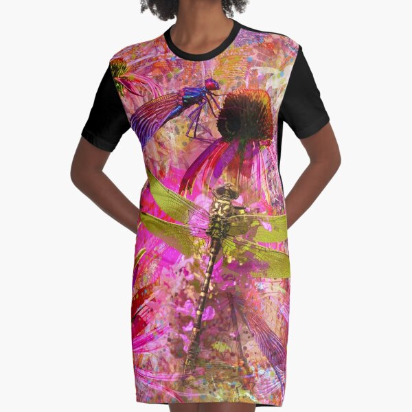 Dragonfly Day Graphic T-Shirt Dress