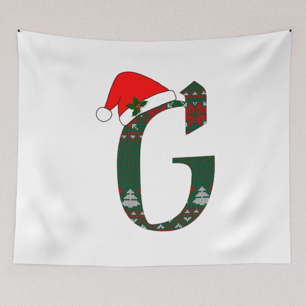 Item preview,   Christmas initials, like knitted, letter G  with Santa's hat designed and sold by Route51.