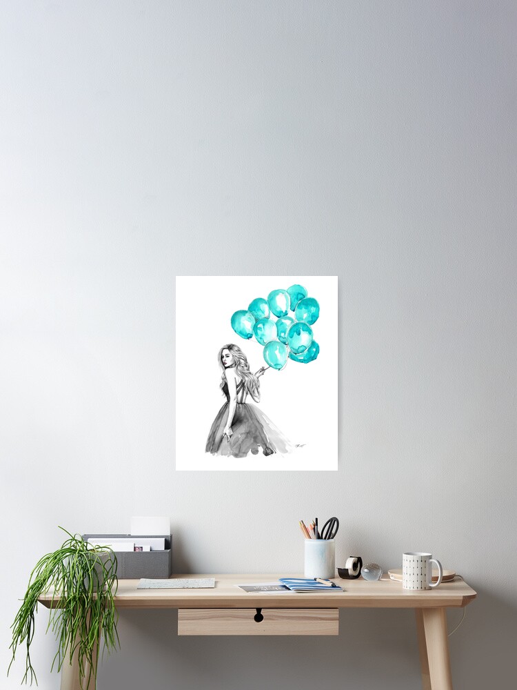 Balloons blue Poster