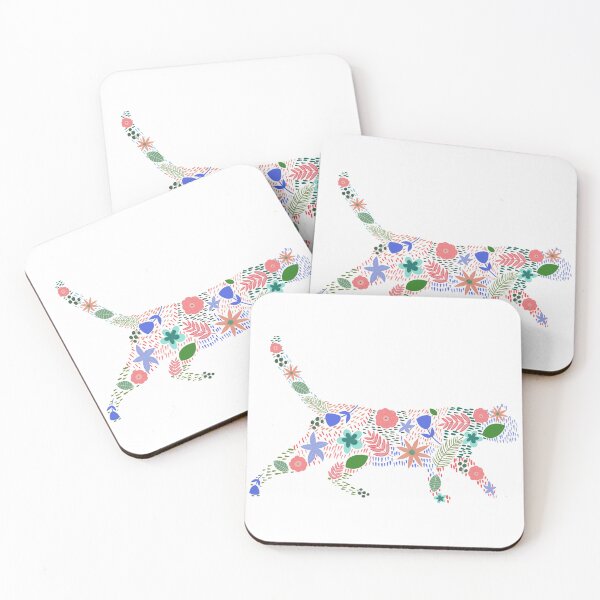 Item preview, Floral Cat Wall Art and Art Print designed and sold by crazyeydcreativ.
