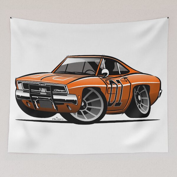 Item preview, General Lee Charger from Dukes of Hazzard caricature designed and sold by car2oonz.