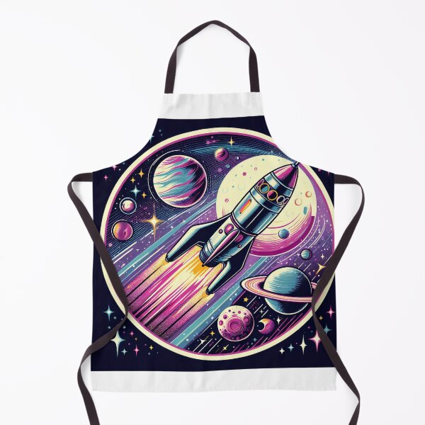 Item preview, Retro Space Adventure: Vintage Rocket designed and sold by TextileTrove.