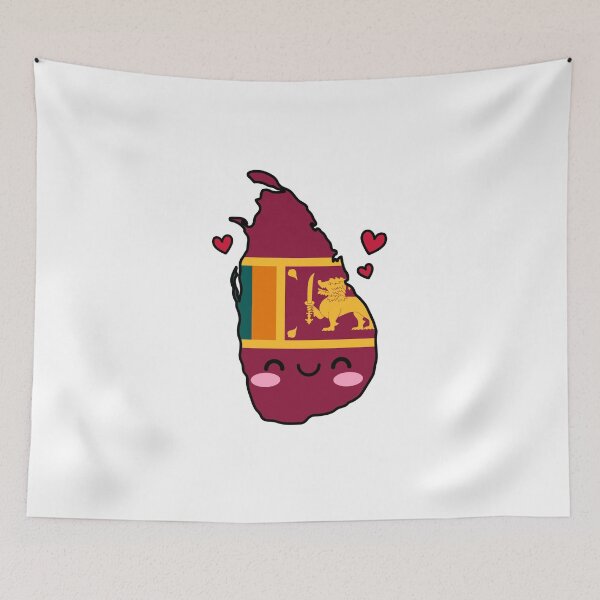 Item preview, Sri Lanka Flag Map Smile with Love designed and sold by pixelsparkzone.