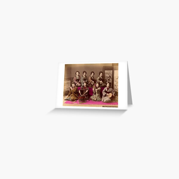 Group of Geisha playing music Greeting Card