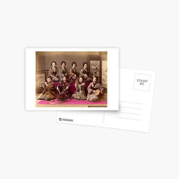Group of Geisha playing music Postcard