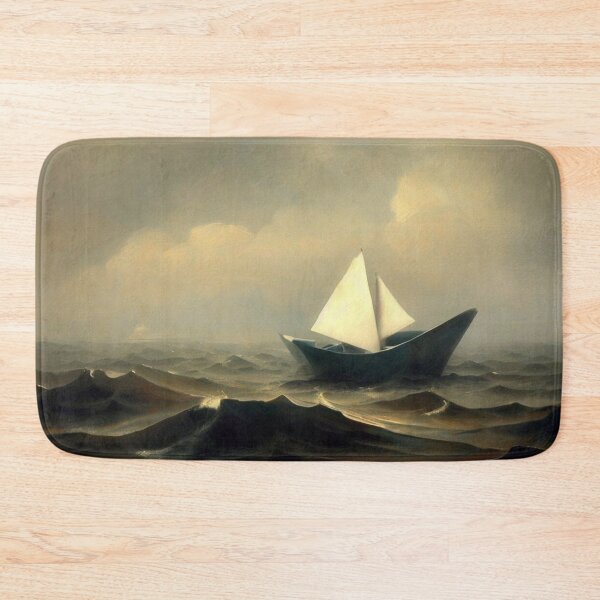 Item preview, Paper boat in rough seas designed and sold by Donkey's Salad.
