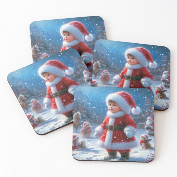 Item preview, LITTLE SANTA BOY IN SNOW designed and sold by SCOTTYBOYART.