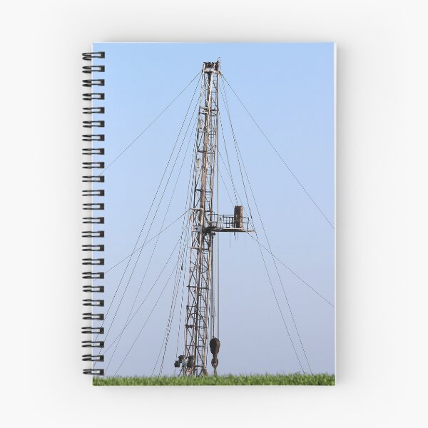 Item preview, oil drilling rig behind green wheat field designed and sold by goceris.