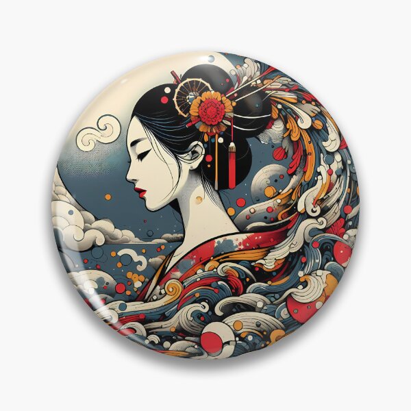 Item preview, Japanese Wave and Floral Art  designed and sold by Pixel Dome.