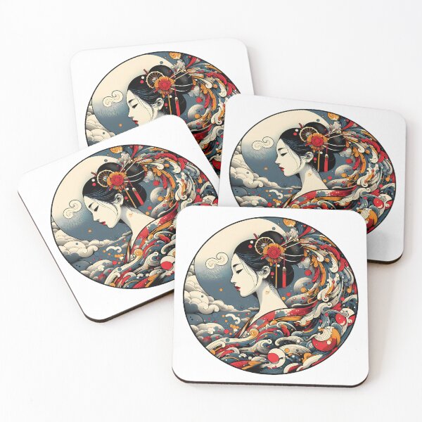 Item preview, Japanese Wave and Floral Art  designed and sold by Pixel Dome.