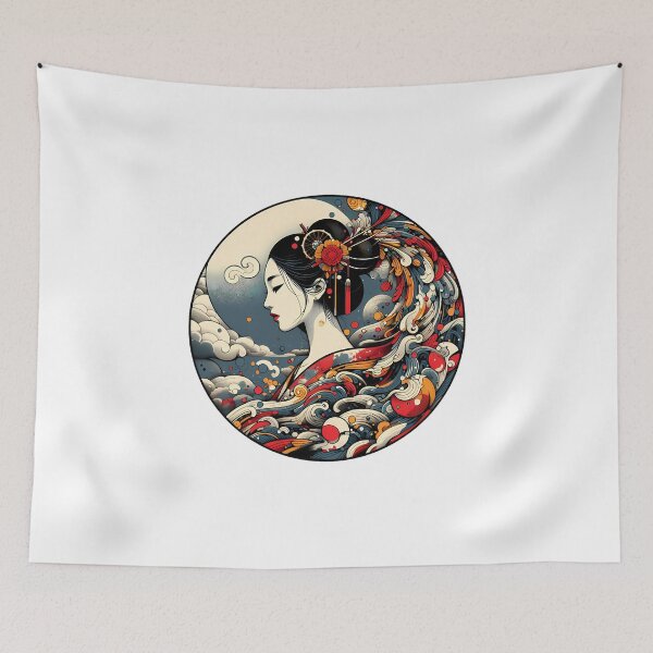 Item preview, Japanese Wave and Floral Art  designed and sold by Pixel Dome.