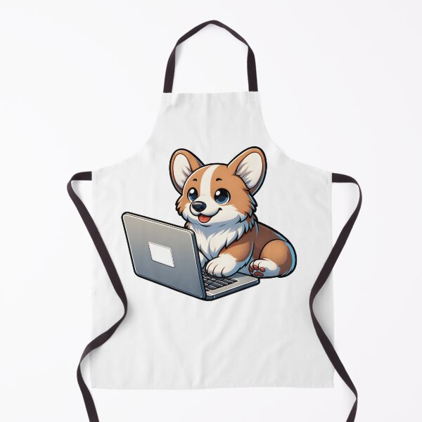 Item preview, Kawaii Corgi on a Laptop designed and sold by DetourShirts.