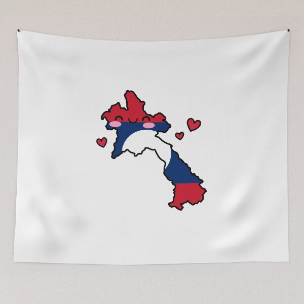 Item preview, Laos Flag Map Smile with Love designed and sold by pixelsparkzone.