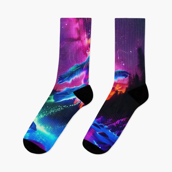 Item preview, Neon Blacklight Style Bigfoot Leap designed and sold by Matt's Artificial Nature.