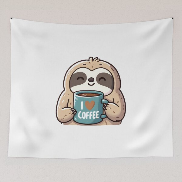 Item preview, Sloth Enjoying Morning Coffee designed and sold by UmbrellaStudio1.