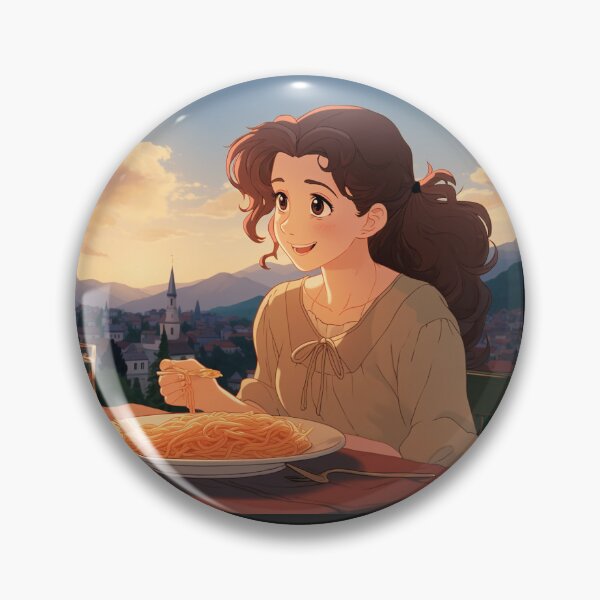 Artikelvorschau, Mädchen isst Spaghetti, Spaghetti-Mädchen animiert entworfen und verkauft von VelvetVisionary.