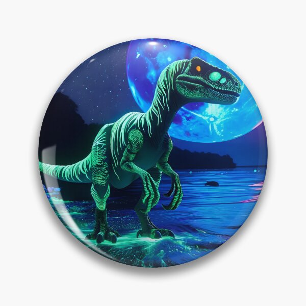 Item preview, Futuristic Velociraptor Beach Tapestry: KawaiiPunk Meets Hyper-Realism designed and sold by Matt's Artificial Nature.