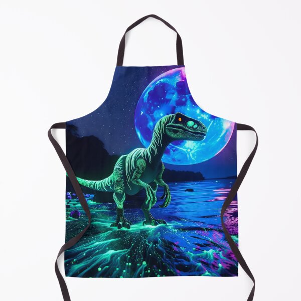 Item preview, Futuristic Velociraptor Beach Tapestry: KawaiiPunk Meets Hyper-Realism designed and sold by Matt's Artificial Nature.
