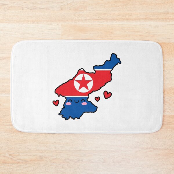 Item preview, North Korea Flag Map Smile with Love designed and sold by pixelsparkzone.