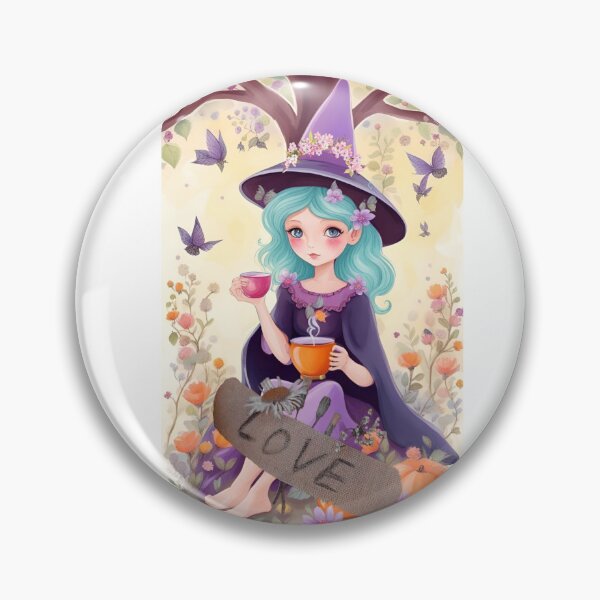 Item preview, tea or coffee, a cute little magician brings you love! MentionLove at the bottom of the image designed and sold by Creativesphotos.