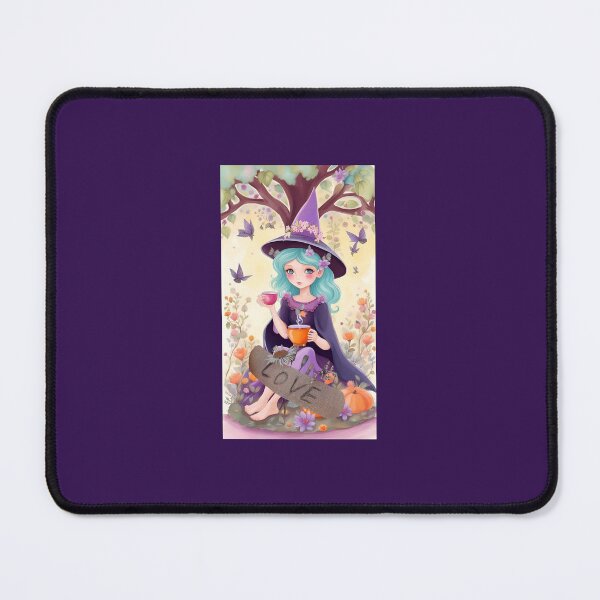 Item preview, tea or coffee, a cute little magician brings you love! MentionLove at the bottom of the image designed and sold by Creativesphotos.
