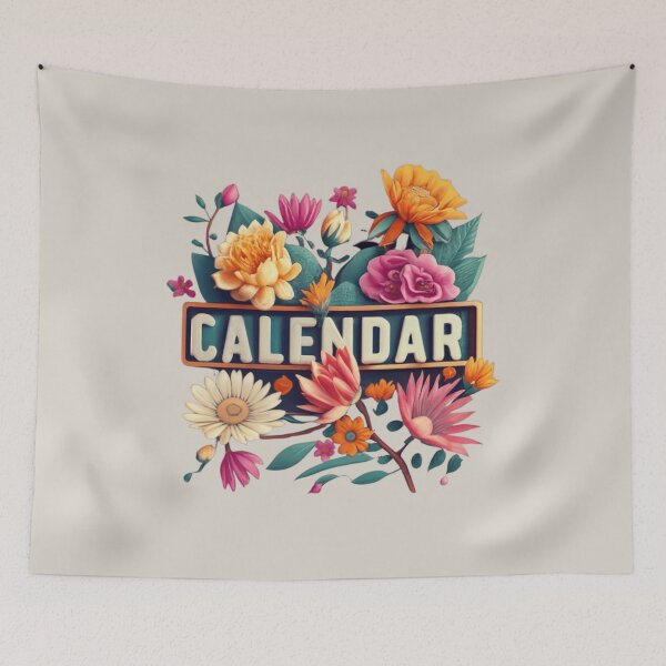 Item preview, Japanese ink-style pattern tile with text calendar designed and sold by OLIHESSEL.