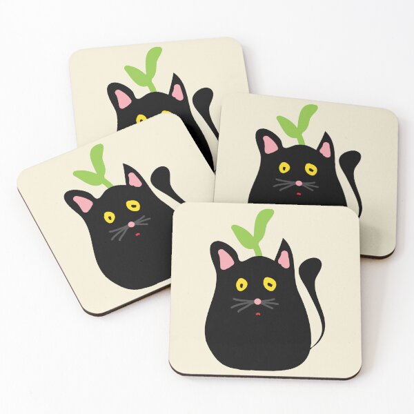 Item preview, Sprout black cat cutie designed and sold by fluffyfamcraft.