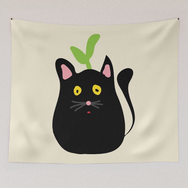 Item preview, Sprout black cat cutie designed and sold by fluffyfamcraft.