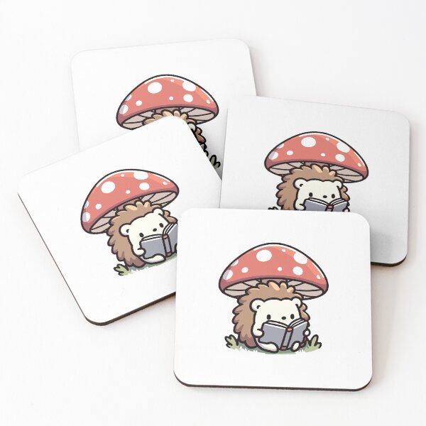 Item preview, Hedgehog Reading Under Mushroom designed and sold by UmbrellaStudio1.