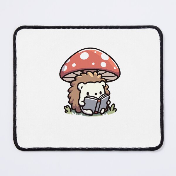 Item preview, Hedgehog Reading Under Mushroom designed and sold by UmbrellaStudio1.