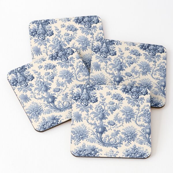 Item preview, Toile de jouy in blue chateau designed and sold by SoniaSarkali.