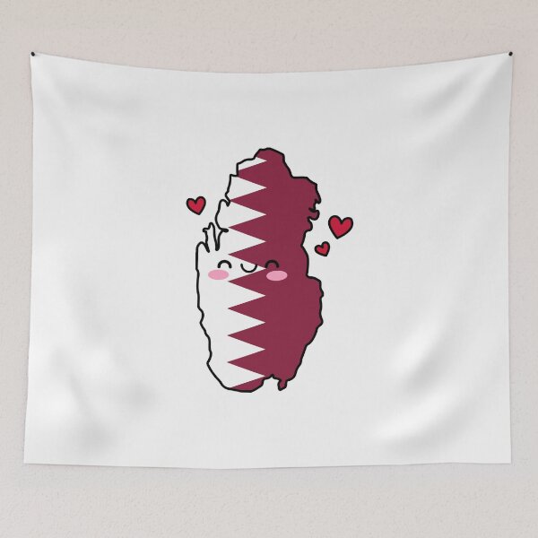 Item preview, Qatar Flag Map Smile with Love designed and sold by pixelsparkzone.