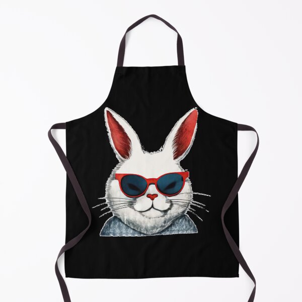 Item preview, White rabbit with red ears designed and sold by WallGemsArt.