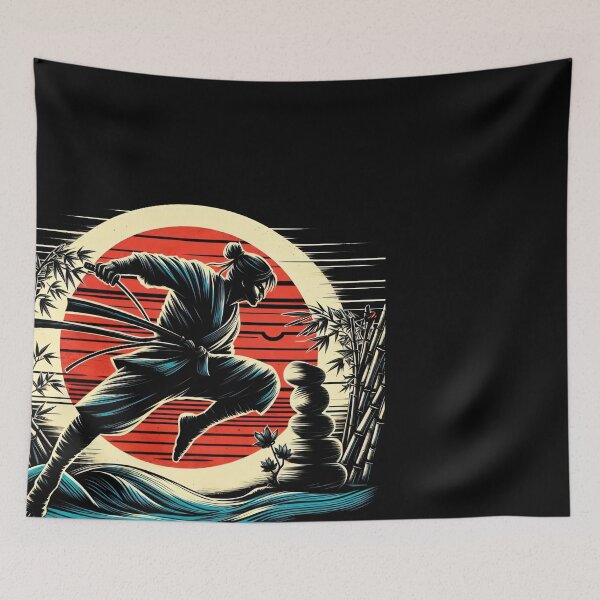 Item preview, Ninjutsu Japanese Flag Katana Ninja designed and sold by RedDesignSyc.