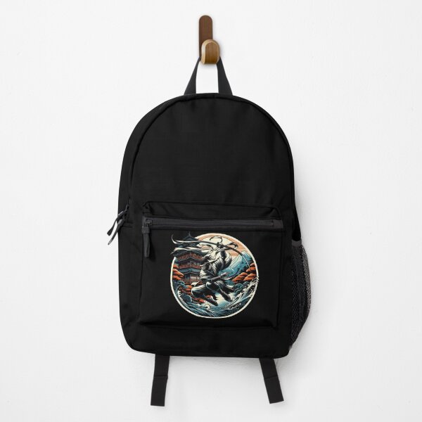 Item preview, Ninjutsu Fighting Pose Ukiyo-e Temple Design designed and sold by RedDesignSyc.