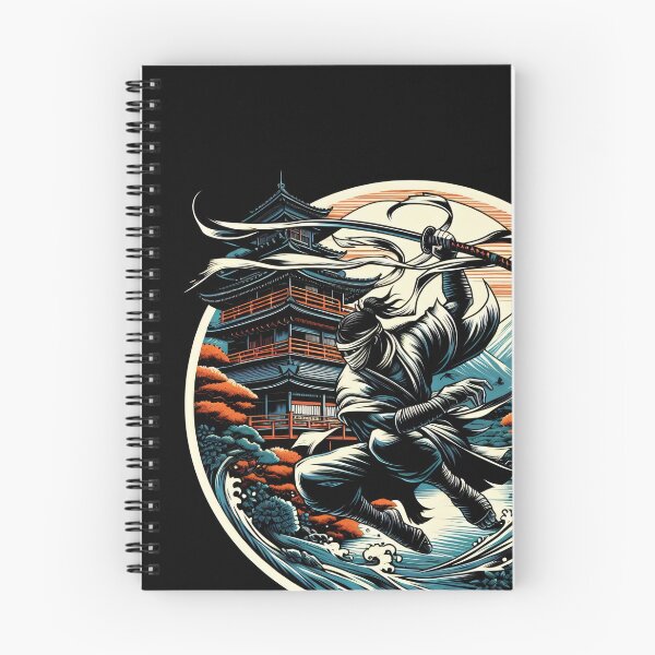 Item preview, Ninjutsu Fighting Pose Ukiyo-e Temple Design designed and sold by RedDesignSyc.