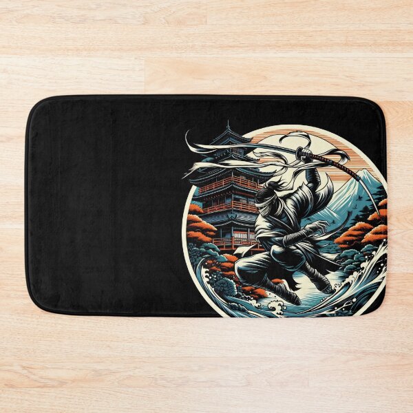 Item preview, Ninjutsu Fighting Pose Ukiyo-e Temple Design designed and sold by RedDesignSyc.
