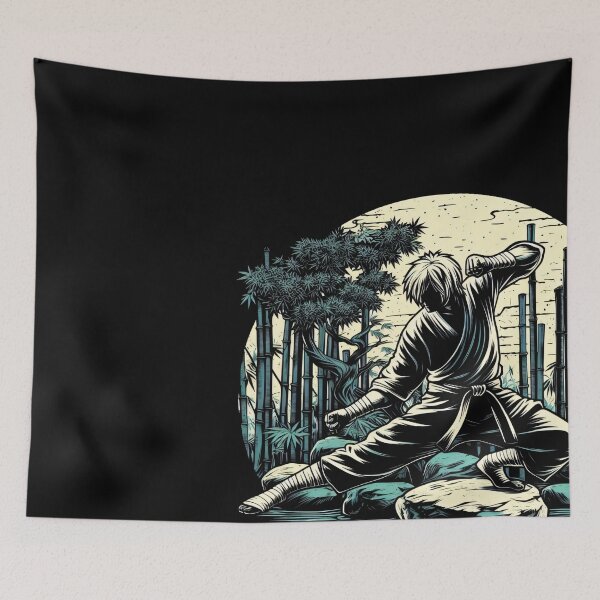 Item preview, Ninjutsu Fighting Pose Ukiyo-e Circle Design designed and sold by RedDesignSyc.