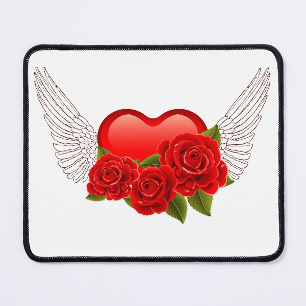 Item preview, Heart symbol, roses with wings designed and sold by Mahilis.