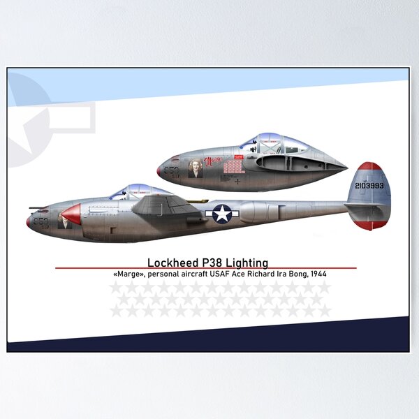 P38 Lighting Richard Bong Poster