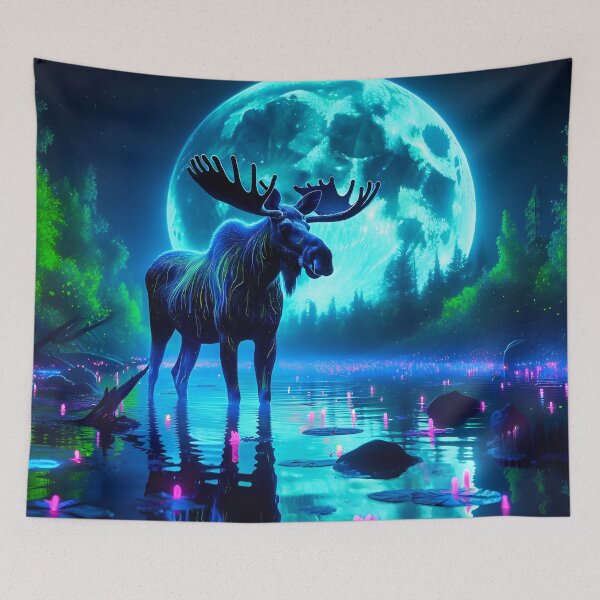 Item preview, Blacklight Style Psychedelic Moose Art designed and sold by Matt's Artificial Nature.
