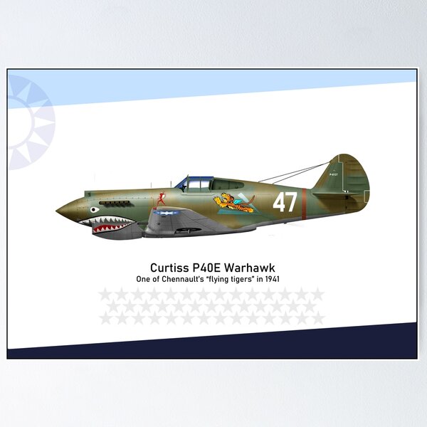 Curtiss P40E warhawk flying tigers Poster