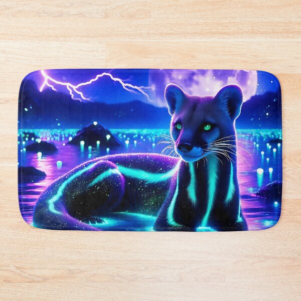 Item preview, Blacklight Style Fossa With Lightning and Moon designed and sold by Matt's Artificial Nature.