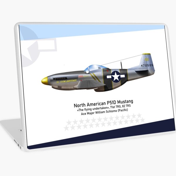 P51D Mustang Pacific, Ace Will Schlomo Laptop Skin