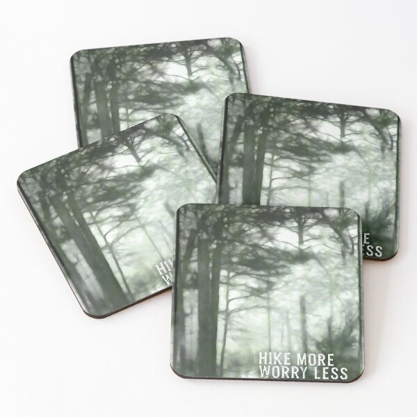 Item preview, Hike More Worry Less Forest Art Quote  designed and sold by art64.