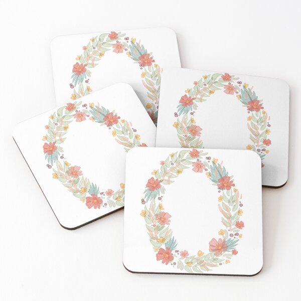 Item preview, Orange and Sage Watercolor Floral Monogram O designed and sold by serafineaandd.