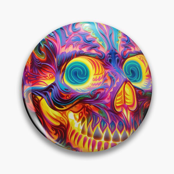Item preview, Trippy Blacklight Style Dayglo Skull designed and sold by Matt's Artificial Nature.