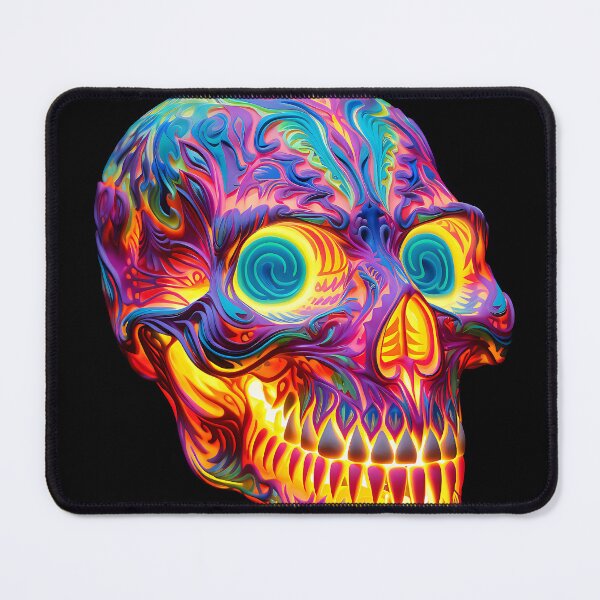 Item preview, Trippy Blacklight Style Dayglo Skull designed and sold by Matt's Artificial Nature.