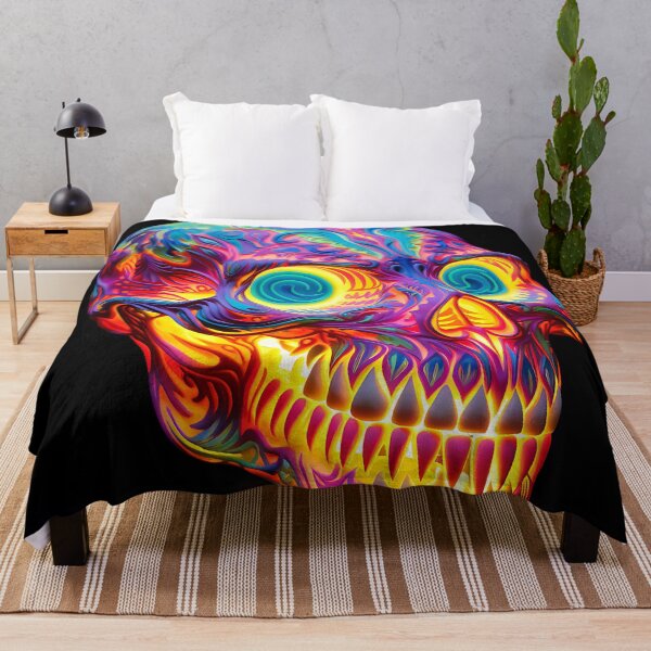 Item preview, Trippy Blacklight Style Dayglo Skull designed and sold by Matt's Artificial Nature.